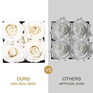 Impouo Preserved Rose,Gifts for Her, Birthday Gifts for Women, Gifts for Mom/Girlfriend/Wife/Grandma Christmas, Birthday, Valentine's Day - White Rose