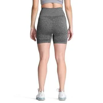 Aoxjox Seamless Workout Biker Shorts for Women High Waisted Exercise Athletic Gym Booty Running Yoga Short 5" (Vital Charcoal Grey Marl, Small)