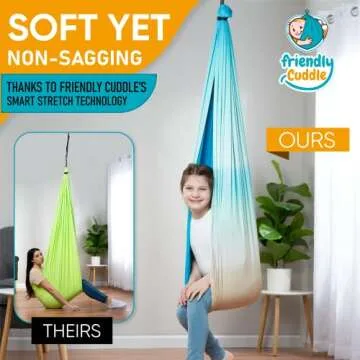 Sensory swing for kids & adults indoor or outdoor- Holds 300lbs, Double Layer, & 360 swivel, calming...