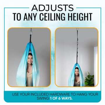 Sensory swing for kids & adults indoor or outdoor- Holds 300lbs, Double Layer, & 360 swivel, calming compression therapy swing, all hardware included -easy hang sensory hammock for kids, Sensory-Motor Toys & Gifts
