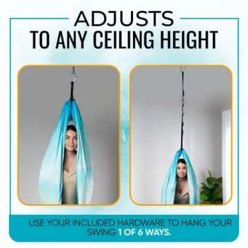 Sensory swing for kids & adults indoor or outdoor- Holds 300lbs, Double Layer, & 360 swivel, calming compression therapy swing, all hardware included -easy hang sensory hammock for kids, Sensory-Motor Toys & Gifts