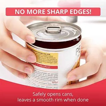 Kitchen Mama One Touch Can Opener: Open Cans with Simple Press of A Button - Auto Stop As Task Completes, Ergonomic, Smooth Edge, Food-Safe, Battery Operated, Electric Can Opener (Red)