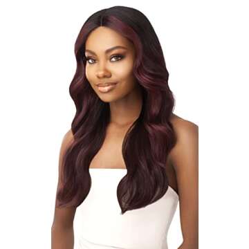 Outre Synthetic Hair Lace Front Wig Swiss Lace I Part Stevie (DR4/613)