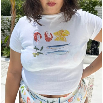 Vintage Y2K Baby Tees Women Stylish Soft Crop Tops