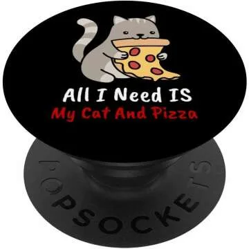 Cat And Pizza PopSocket Grip for Phones & Tablets