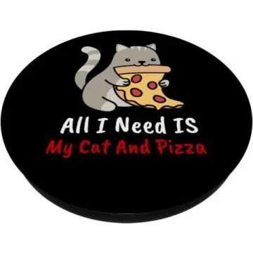 Cat And Pizza PopSocket Grip for Phones & Tablets