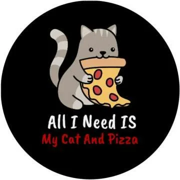 Cat And Pizza PopSocket Grip for Phones & Tablets