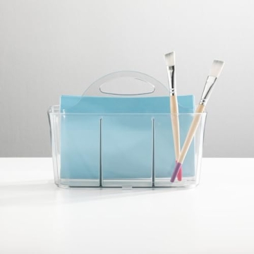 mDesign Portable Craft Storage Organizer Caddy Tote - Clear