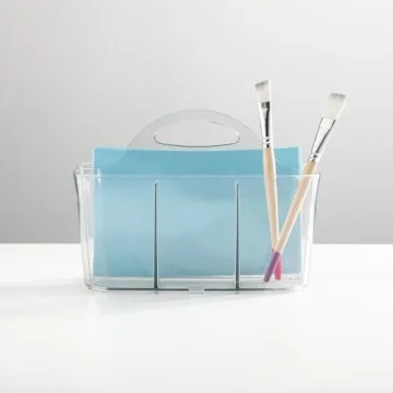 mDesign Portable Craft Storage Organizer Caddy Tote - Clear