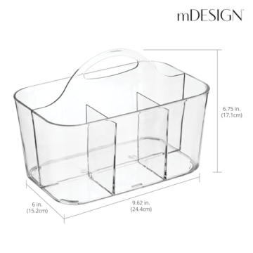 mDesign Portable Craft Storage Organizer Caddy Tote - Clear