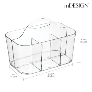 mDesign Portable Craft Storage Organizer Caddy Tote - Clear
