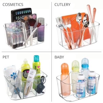 mDesign Portable Craft Storage Organizer Caddy Tote - Clear