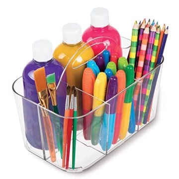 mDesign Portable Craft Storage Organizer Caddy Tote - Clear