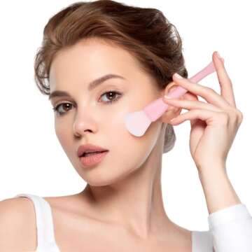 Ouligay 2PCS Silicone Face Mask Brush Applicator Soft Face Mask Applicator Face Mask Spatula Facial Mask Brush Skincare Applicator for Mud, Clay