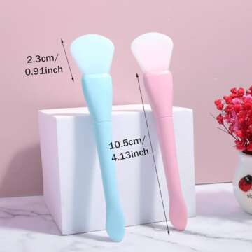 Ouligay 2PCS Silicone Face Mask Brush Applicator Soft Face Mask Applicator Face Mask Spatula Facial Mask Brush Skincare Applicator for Mud, Clay