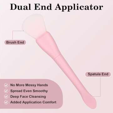 Ouligay 2PCS Silicone Face Mask Brush Applicator Soft Face Mask Applicator Face Mask Spatula Facial Mask Brush Skincare Applicator for Mud, Clay