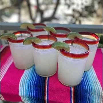 Dos Sueños Hand Blown Mexican Drinking Glasses Set of 6