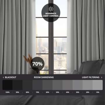 HPD Half Price Drapes Faux Linen Textured Room Darkening Curtains for Bedroom 108 Inches Long (1 Panel), 100W X 108L Extra Wide Curtains for Living Room Home Decor, Oyster