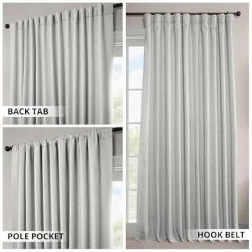 HPD Half Price Drapes Faux Linen Textured Room Darkening Curtains for Bedroom 108 Inches Long (1 Panel), 100W X 108L Extra Wide Curtains for Living Room Home Decor, Oyster