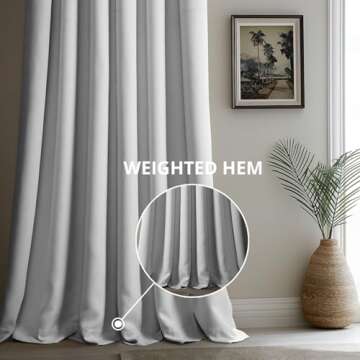 HPD Half Price Drapes Faux Linen Textured Room Darkening Curtains for Bedroom 108 Inches Long (1 Panel), 100W X 108L Extra Wide Curtains for Living Room Home Decor, Oyster