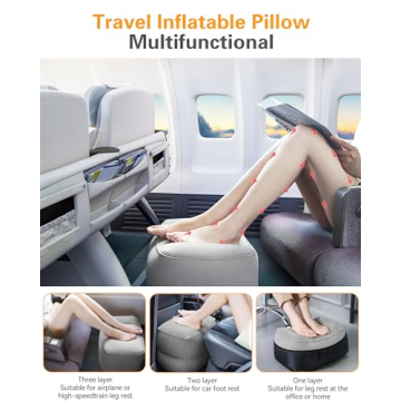 Sunany Inflatable Foot Rest Pillow Travel Office Home Comfort