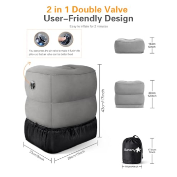Sunany Inflatable Foot Rest Pillow Travel Office Home Comfort