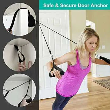 Taotique True Latex Resistance Bands, 150 LBS Portable Home Workout Exercise Bands with Handles, Door Anchor, Ankle Straps, Fitness Band for Men & Women, Physical Therapy, Shape Body, Musle Training