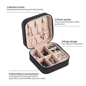 Compact CASEGRACE Travel Jewelry Case for Jewelry Storage
