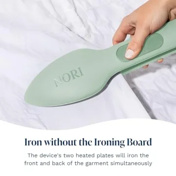 Nori Press Travel Steam Iron | Handheld Iron With Steam | No Ironing Board Required | Easy to Use w/ 6 Fabric Settings | Optional Steam Feature | Removes Wrinkles | Green
