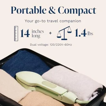 Nori Press Travel Steam Iron | Handheld Iron With Steam | No Ironing Board Required | Easy to Use w/ 6 Fabric Settings | Optional Steam Feature | Removes Wrinkles | Green