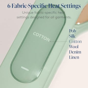 Nori Press Travel Steam Iron | Handheld Iron With Steam | No Ironing Board Required | Easy to Use w/ 6 Fabric Settings | Optional Steam Feature | Removes Wrinkles | Green