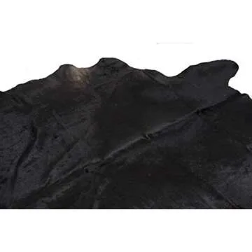 Gaucho Cowhides Solid Black Cowhide Rug for Modern Decor