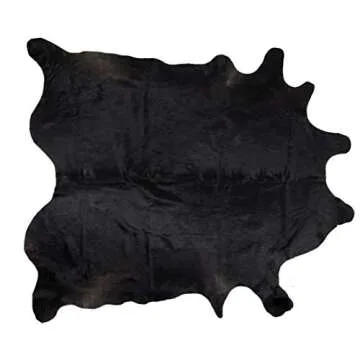 Gaucho Cowhides Solid Black Cowhide Rug for Modern Decor