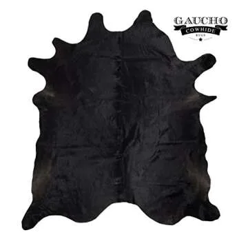Gaucho Cowhides Solid Black Cowhide Rug for Modern Decor