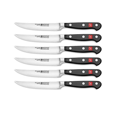 Wusthof Classic Six Piece Steak Knife Set, One Size, Black, Stainless Steel