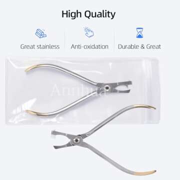 Orthodontic Band Removing Plier, Molar Band Remover Forceps with White Removable Cap, Used for Bracket, Bands, Wire, Banded Device Removal - Dental Surgical Tools Instrument Bracket
