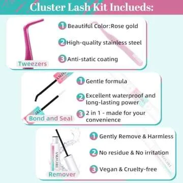 Lash Extension Kit Lash Extensions Kits 84 Pcs Lash Clusters With Lash Glue, Remover, Eyelash Clusters Tweezer For Beginner Diy Individual Lash Extension At Home Easy To Apply(Blushing)