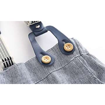 Newborn Baby Boys Gentleman Outfits Suits, Infant Short Sleeve Shirt+Shorts+Bow Tie+Suspenders,12-18M