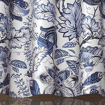 Lush Décor Blue Cynthia Shower Curtain in Floral Design