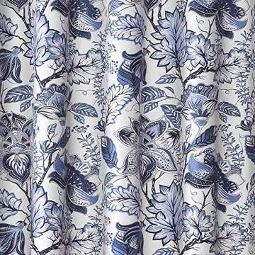 Lush Décor Blue Cynthia Shower Curtain in Floral Design
