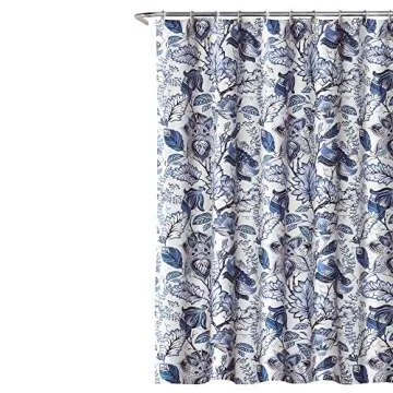 Lush Décor Blue Cynthia Shower Curtain in Floral Design