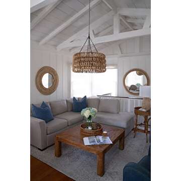 Kouboo La Jolla Rattan Square Coffee Table, Living Room Center Tables, Modern & Unique Coffee Table,...