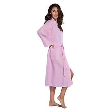 Turquaz Personalized Embroidered and Monogrammed Bathrobes for Women | Lightweight Long Waffle Kimon...