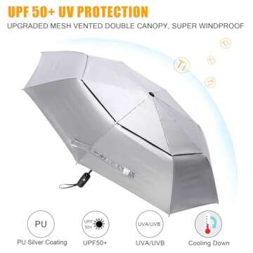 G4Free Travel Umbrella - 50+ UV Protection & Windproof Design