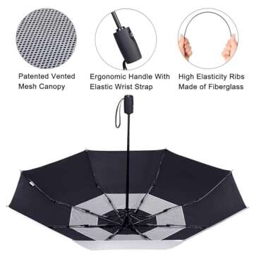 G4Free Travel Umbrella - 50+ UV Protection & Windproof Design