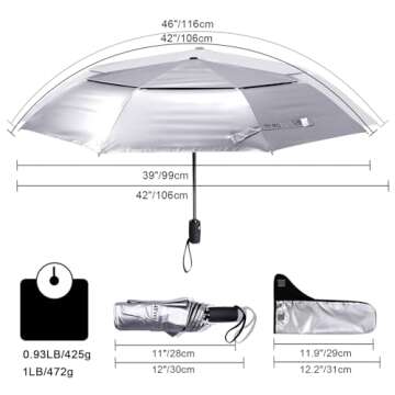 G4Free Travel Umbrella - 50+ UV Protection & Windproof Design