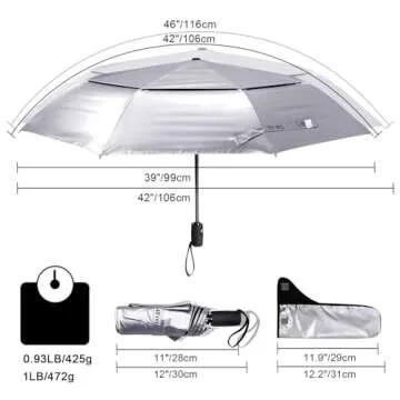 G4Free Travel Umbrella - 50+ UV Protection & Windproof Design