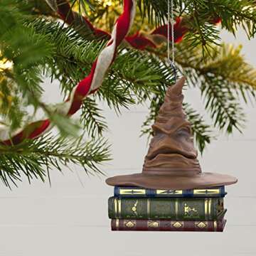 Hallmark Keepsake Christmas Ornament, Harry Potter Sorting Hat, Halloween Ornament with Sound and Motion