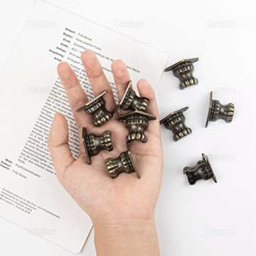 AUEAR, 20 Pack Antique Brass Wood Case Jewelry Chest Storage Box Decorative Hardware Feet Leg Metal Corner Protector