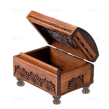 AUEAR, 20 Pack Antique Brass Wood Case Jewelry Chest Storage Box Decorative Hardware Feet Leg Metal Corner Protector